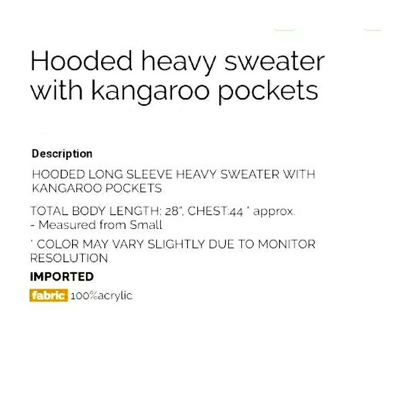 °°SALE°°NWT CABERNET RIB HOOD SWTR W/KANGAROO PKTS - Picture 3 of 8